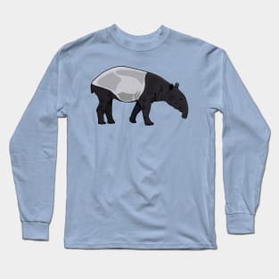 Tapir cartoon illustration Long Sleeve T-Shirt